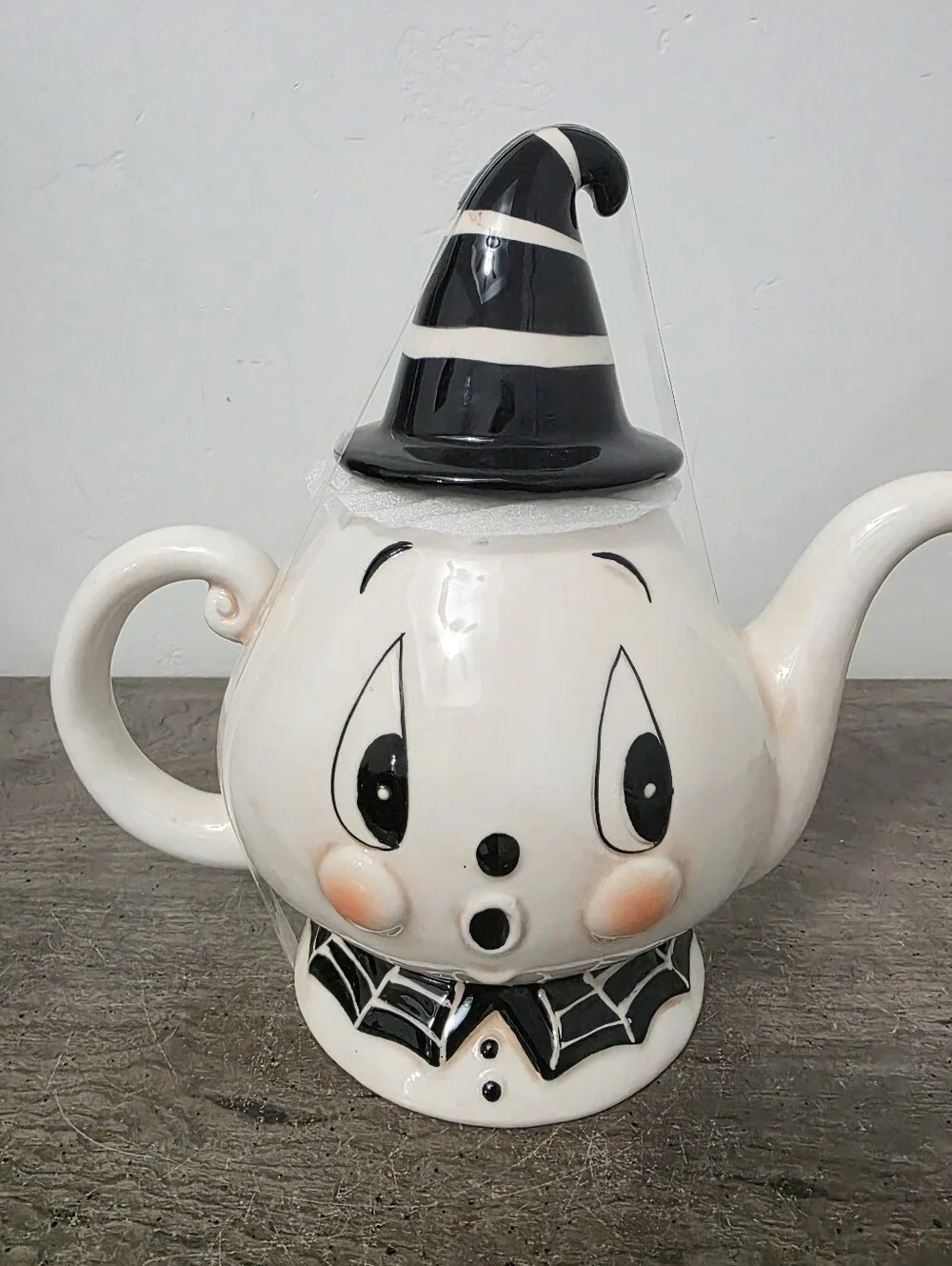 Johanna Parker Gus the Ghost Witch Spiderweb Teapot & Candy Jar New